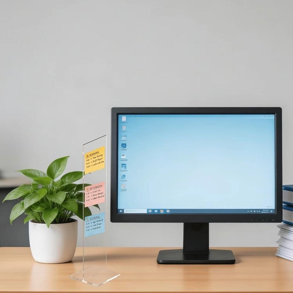 Acrylic Memo Message Board Clear Desktop Reminder Board Monitor Side Note Holder  Desktop Use