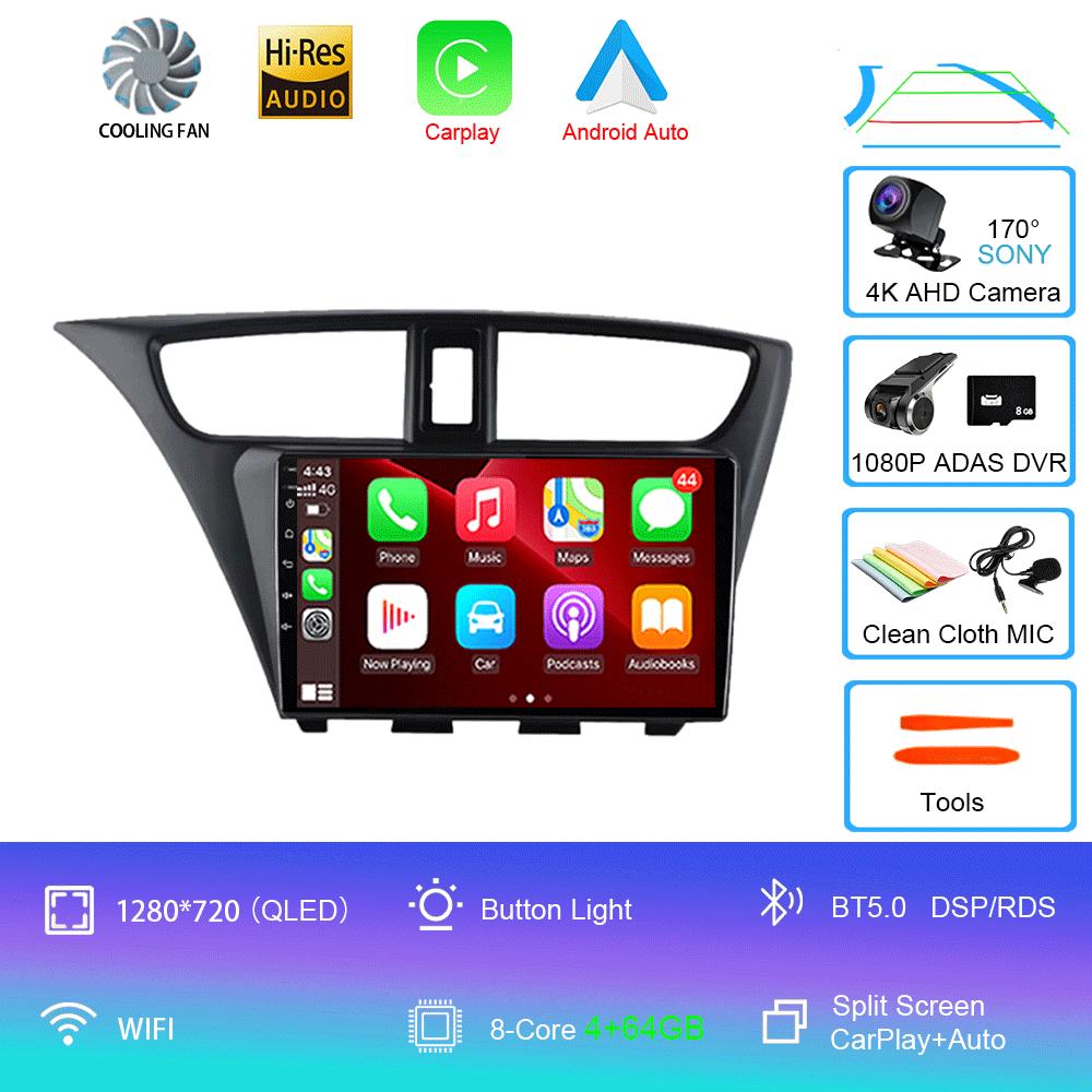For Honda CIVIC Hatchback 2012 - 2017 Car AutoRadio Android Multimedia Video Player Navigation GPS Stereo HU No 2 Din 2din