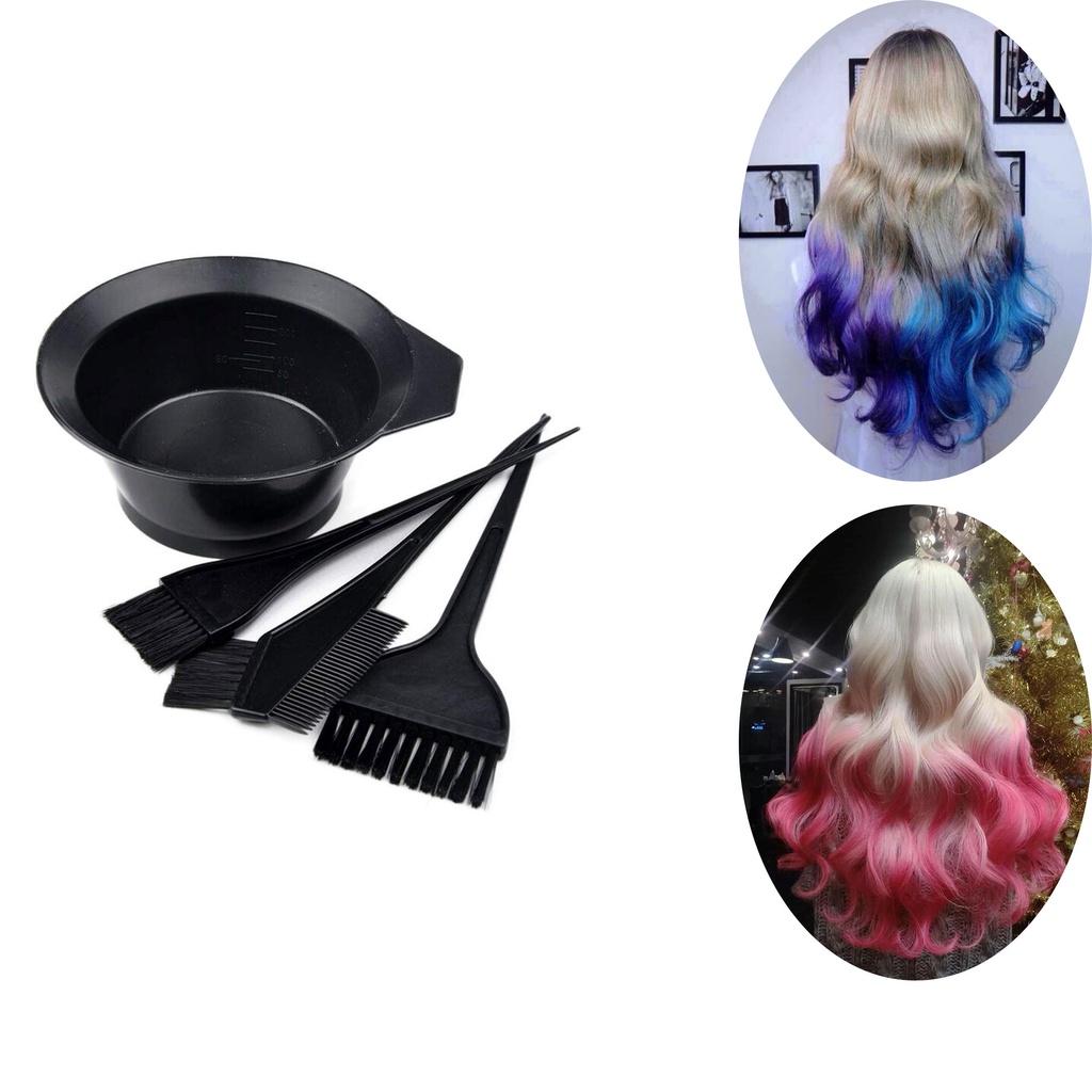 Pro Hair Coloring Accessory Kit 4-pack Hairdressing Brush Bowl Set For Salon Home Use