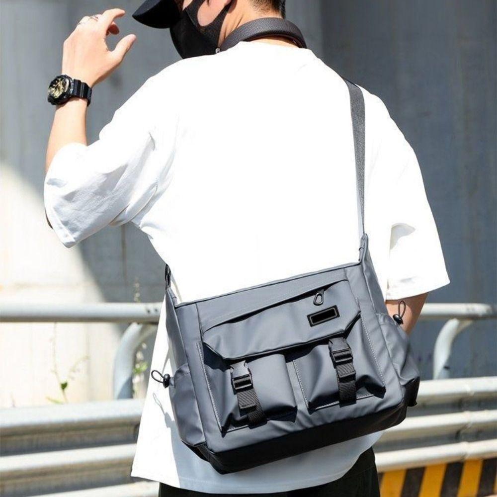 Square Nylon Postman Bag Japanese Style Casual Messenger Bag Single Shoulder Bag  Streetwear
