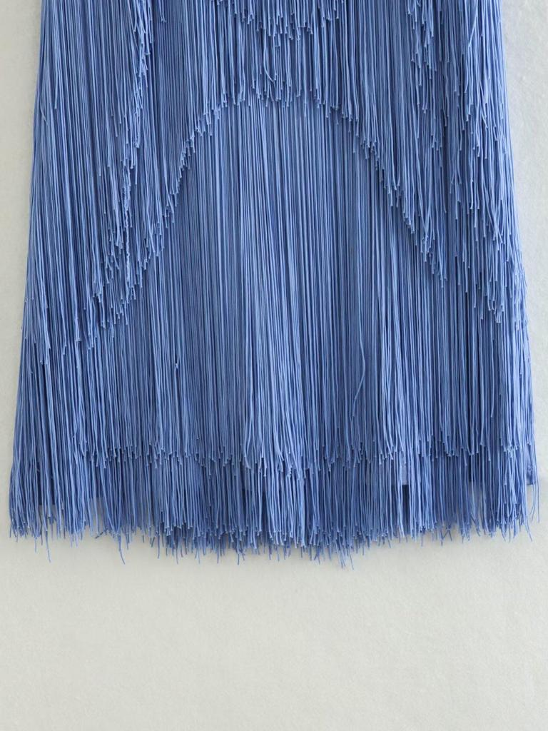 2026 Summer European-American Tassel Backless Halter Mini Dress