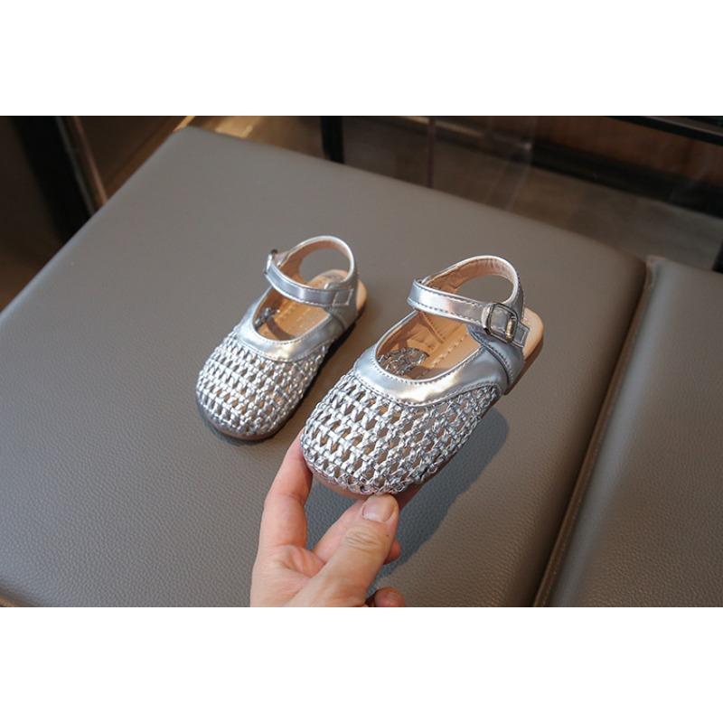 Korean Style Hollow Woven Princess Summer Sandals For Little Girls