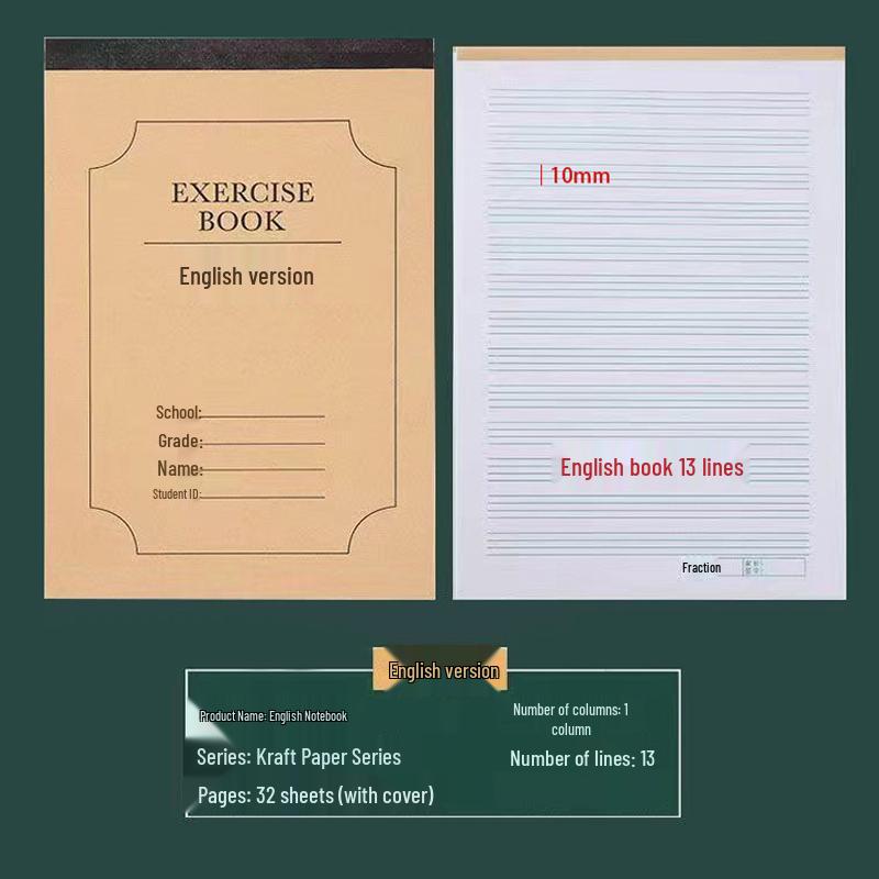 Language Text Workbook: Grades 3-6 Kraft Paper Practice Notebook for Students