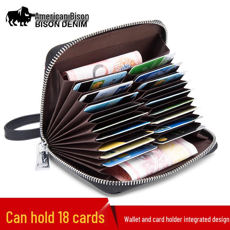 Men s Leather Short Bi-Fold Zipper Wallet