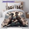 Attack on Titan Pattern Bedding,Quilt Set Quilt Cover Pillowcase Home Birthday Gift (1 * duvet cover + 2 * pillowcase, without core)