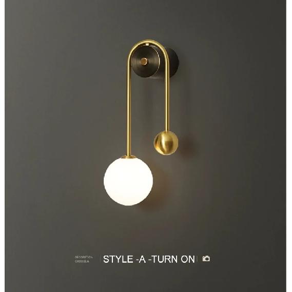 LED Bedroom Bedside Wall Light Lamp Glass Ball Gold Interior Lighting Sconce For Home Decor Living Room Corridor Luminaire