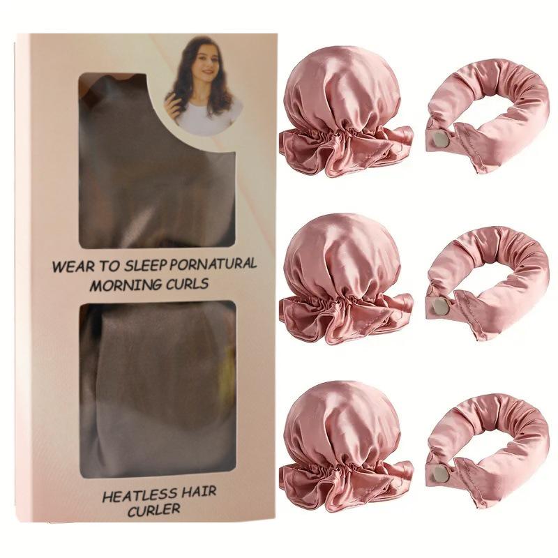 TikTok Heatless Curling Rod & Cap Set for Effortless Large Waves While Sleeping