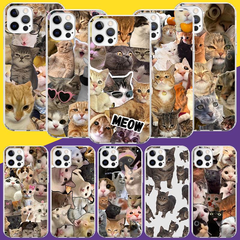 Crying Cat Memes Phone Case For iPhone 18 17 Air 16 15 Plus 11 14 Pro Max 13 Mini 12 7 8 + SE Pattern Art Customized Cover 17 Air 1