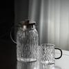 Diller Borosilicate Glass Pitcher with Tree Bark Texture and 1 Glass Cup