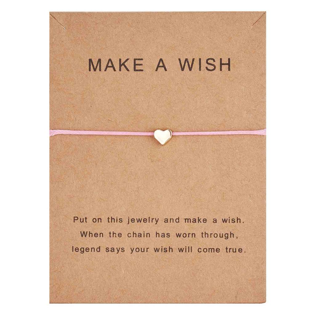 Make a Wish Crown Five-stars Cross Heart Woven Paper Card Bracelet Adjustable Lucky Red String Bracelets Femme Jewelry