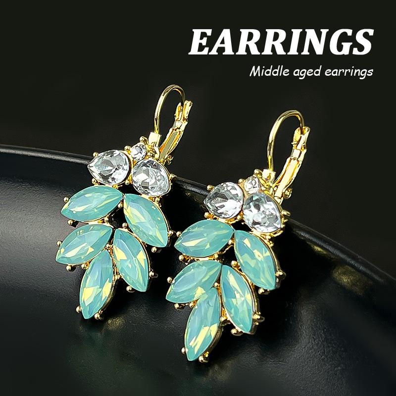 Boucles d'oreilles pendantes Zircon Fleur Colorée pour Femmes, Boucles d'oreilles pendantes Statement pour Fête & Usage Quotidien