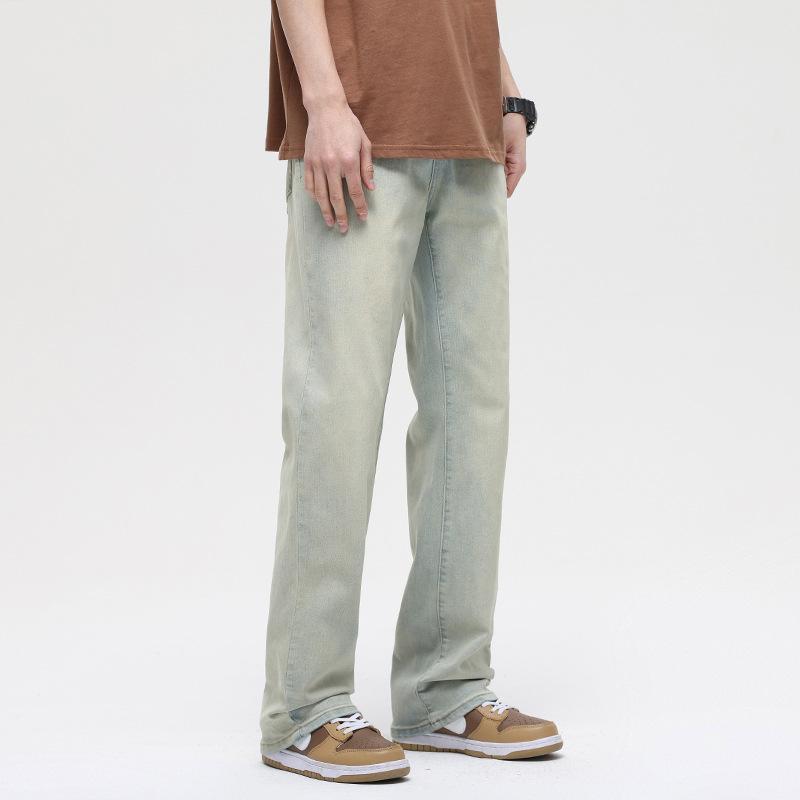 

American Retro High-end Gray Jeans Men s Loose Straight Stacked Pants S