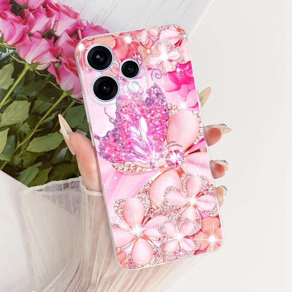 Transparent For Oppo Reno15 Cover Luxury Cute Cat Fashion Butterfly Cool Painted Bumper Casing For Oppo Reno15 5G CPH2825 Case