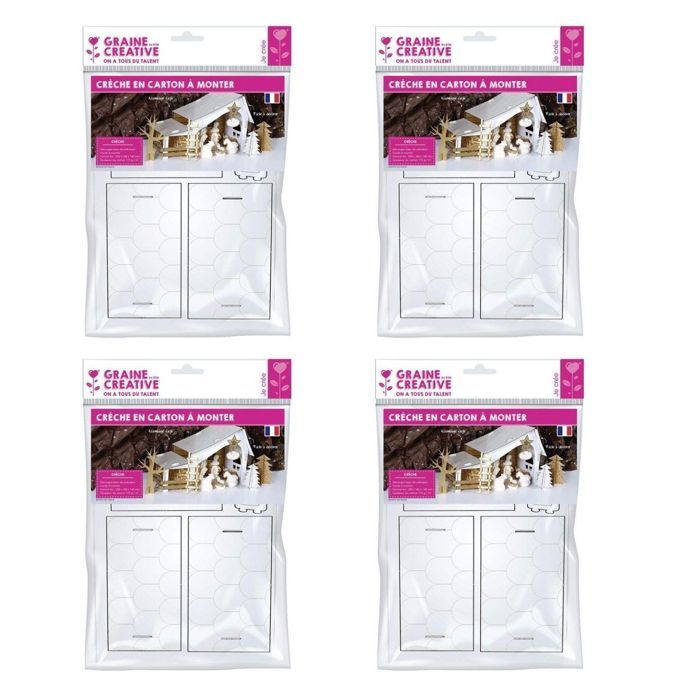 4 Pre-cut Cardboard Nativity Scenes 29 X 19 Cm