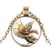 Women Fashion Fly Dragon Round Pendant Necklace Simple Sweater Chain for Perfect Gift