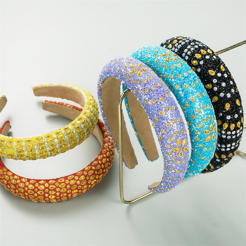 

Цветочная повязка на голову, губка, аксессуары для волос, темперамент, дикий полный бриллиант, бриллиант в стиле барокко