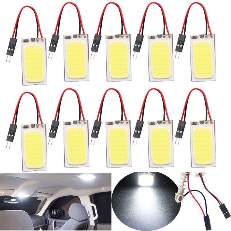 

10шт 12В 6Вт 48SMD COB светодиодный интерьер автомобиля купольная панель T10 гирлянда лампа лампа