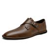 Men's Retro Pointed Toe Leather Loafers - Large Size Slip-on Brogues Moccasins