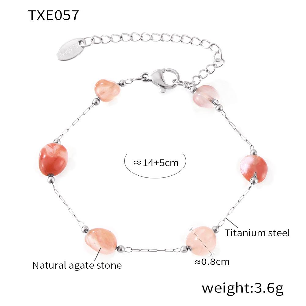 Элегантный набор бус из агата и титановой стали в китайском стиле