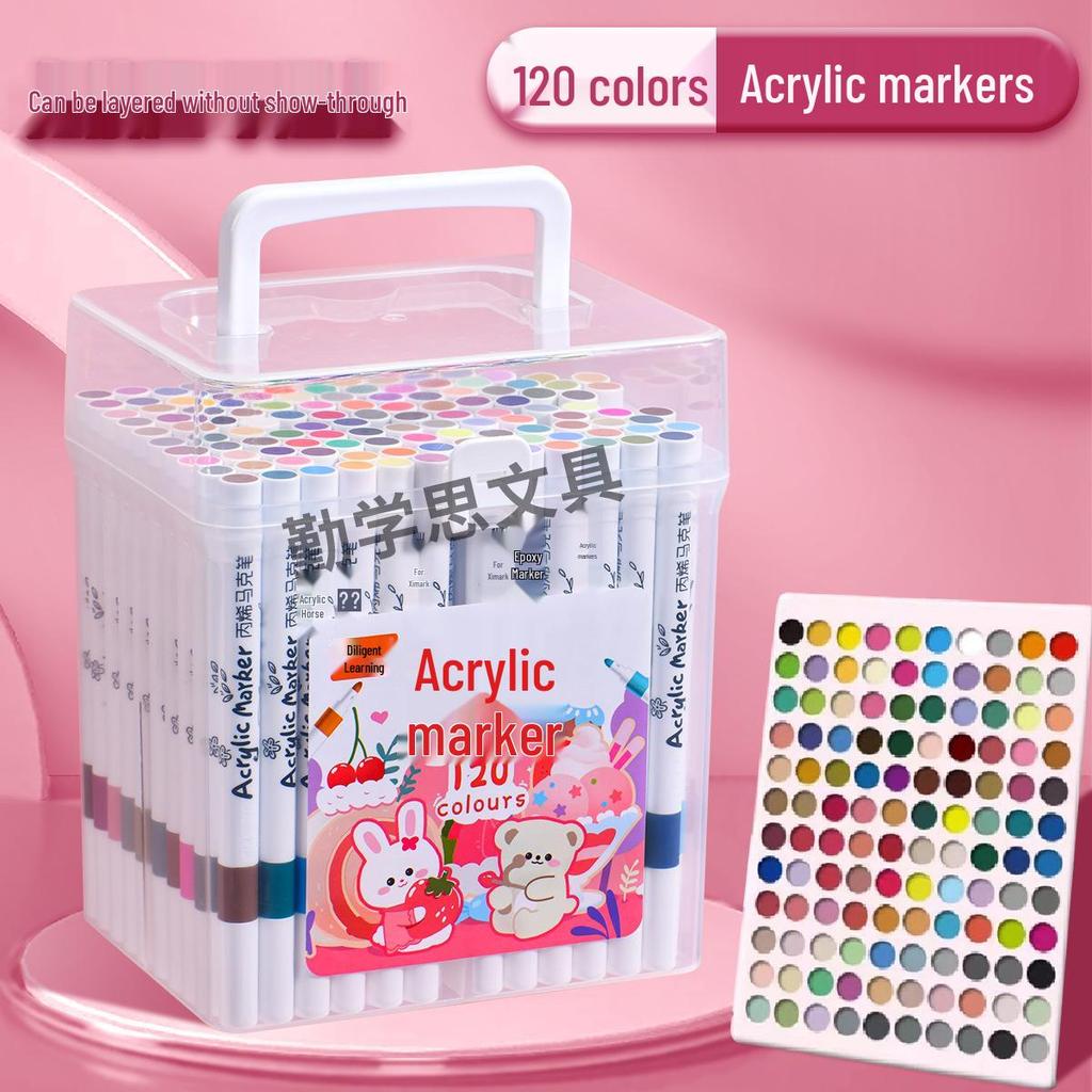Acrylic Markers & Washable Colored Pencils Set - Non-Bleeding, Layerable Colors, Ideal for Kids and Students, Kindergarten Use