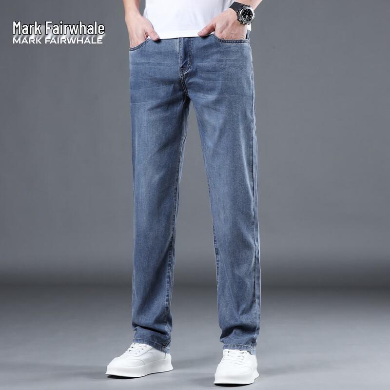 Mark Fairwhale Men s Lyocell Tencel Lightweight Straight-Leg Jeans 38
