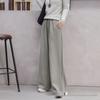 Women's High-Waisted Red Wide-Leg Pants - Slimming, Solid Color, Loose, Casual Fit for Spring & Autumn