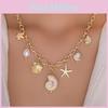 Natural Seashell Pendant Necklace For Women With Pearl Accents Summer Accessory
