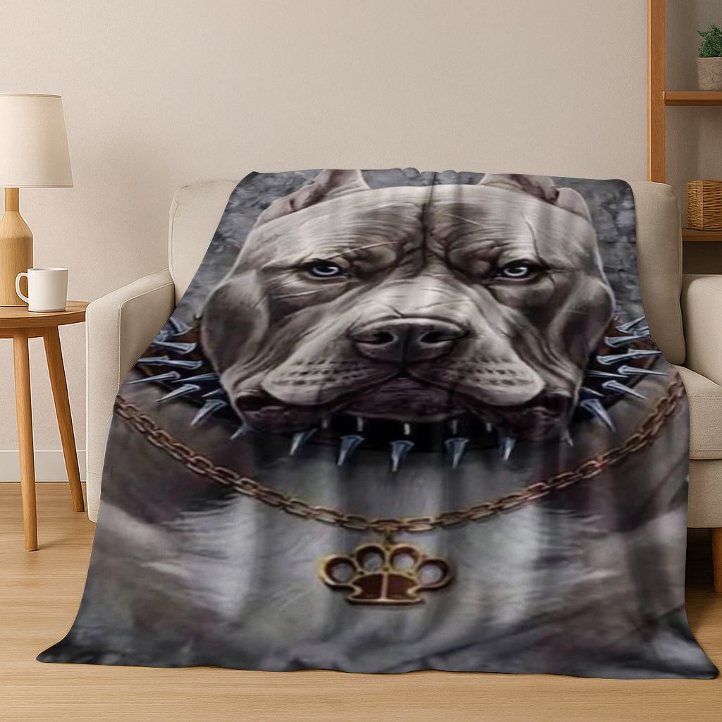 2026 New French Bulldogs Pit Bull Dogs Flannel Blanket,Cozy Soft Throw Blanket for Home Bedroom Bed Sofa Picnic Cover Kids Gift