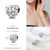 Copper Heart Charms Fits Original Bracelet Heart Pattern Mom & Angel Baby Zircon Charms For Women Gifts