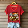 Women Casual V Neck Short Sleeve T Shirt Letter Print Loose Fit Lightweight Soft Fabric Comfortable Summer Top