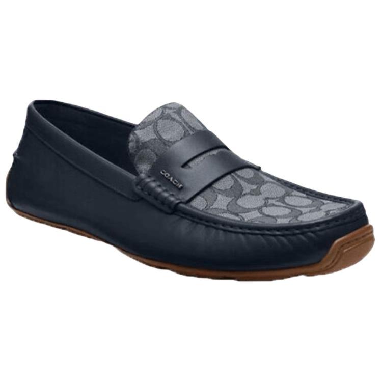 Coach Liam Round Toe Slip-On Loafers Men Loafers Navy-Blue CR886-BHP
