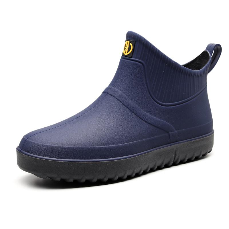 

Чоловічі водонепроникні низькі нековзкі гумові чоботи - Модне гумове взуття для кухні або використання на вулиці, доступне у великих розмірах. 45