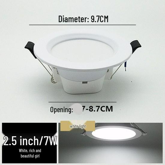 5W Dimmable Ceiling Downlight with 3-Color Settings