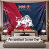 Custom Name Text Tapestry Red Bull Racing Personalized Polyester Wall Tapestry For Bedroom And Room
