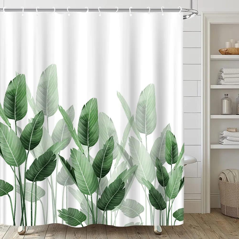 Hummingbird Floral Shower Curtain Watercolor Bird Flower Home Bathroom Decor Polyester Fabric Bathroom Curtain Set Hook Washable