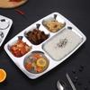 Dinner Plates Staff Fast Food Plates Canteens Divided Portable Platters Thickened Fast Food Box Stainless Steel Material