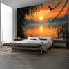 Sunset Flying Birds Digital Printing Polyester Wall Hanging Tapestry Decorative Living Room Bedrooms Office Background Gift