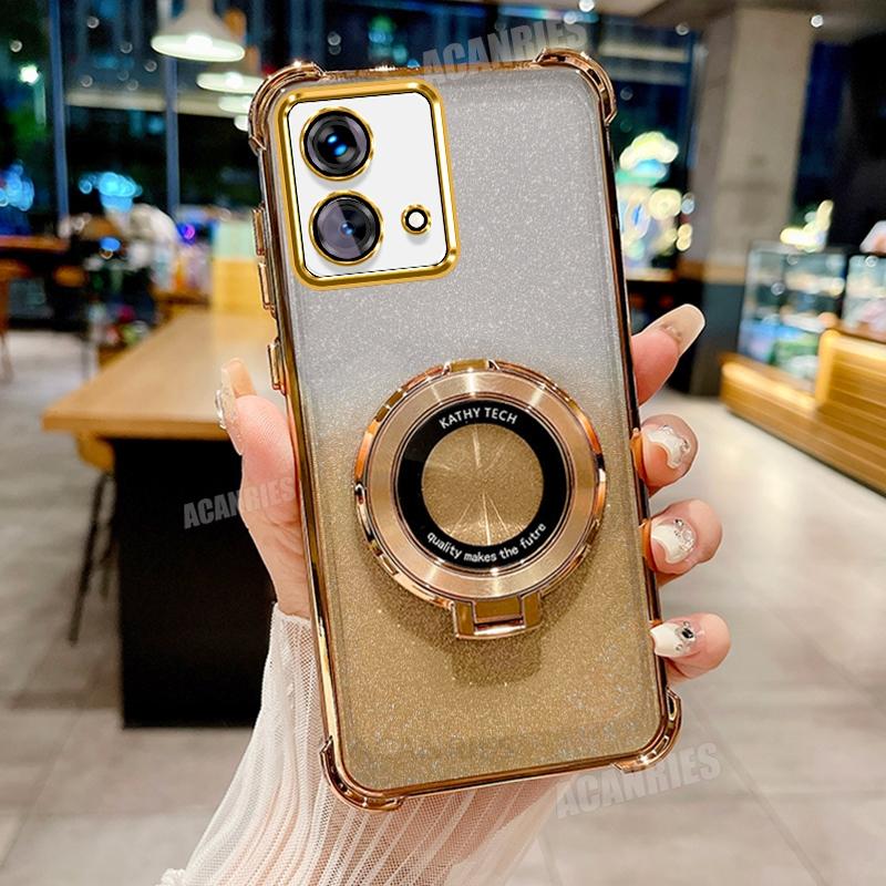 

Motog84 Роскошный чехол-держатель с градацией покрытия для Motorola Moto G84 G54 5g G52 G82 G30 G20 G10 Противоударный силиконовый чехол-подставка For MOTO G84