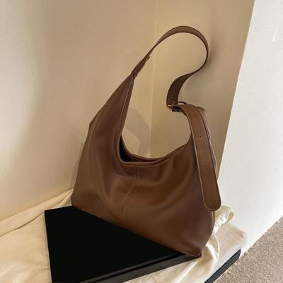 Vintage-Umhängetasche aus PU-Leder mit großem Fassungsvermögen für Damen, modische, weiche, einfarbige Umhängetasche für den Pendleralltag