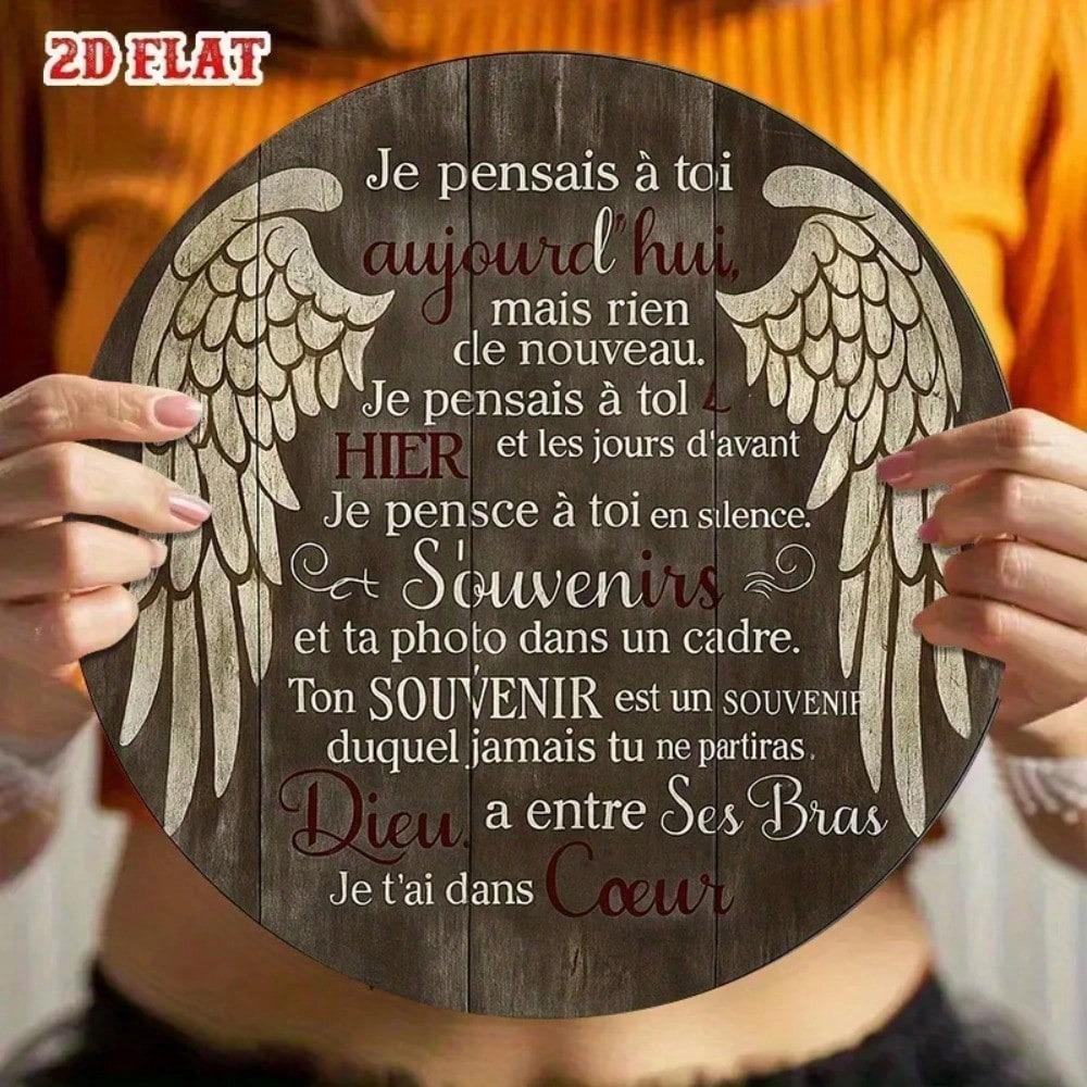 Vintage Heart Memorial Aluminum Sign 8x8 Inch Round Remembering You Plaque Living Room Wall Decor 2D Flat Gift