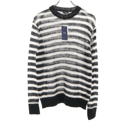 Unused Made In Japan Border Pattern Long Sleeve Sweater Knit Women Used