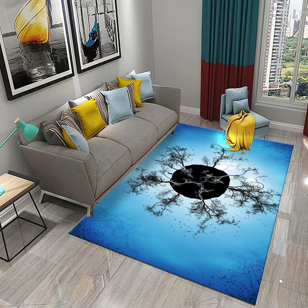 3D Colorful Abstract Tree Carpet for Kitchen Bathroom Entrance Non-Slip Carpet Living Room Balcony Bedroom Decor Floor Mat Rugs