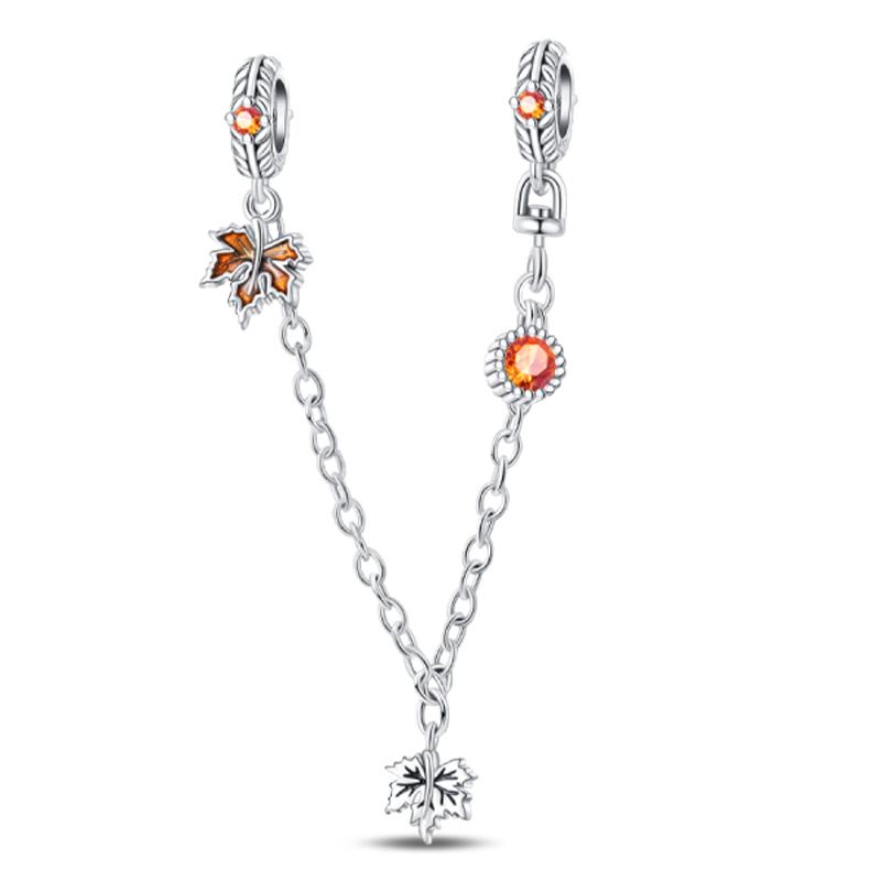 Copper Golden Autumn Series Charms Beads Scarecrow Pumpkin Maple Leaf Charms For Women Fine Diy Jewelry