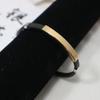 Engravable Titanium Steel and Leather Bracelet - Korean Style Stainless Steel Lucky Bracelet