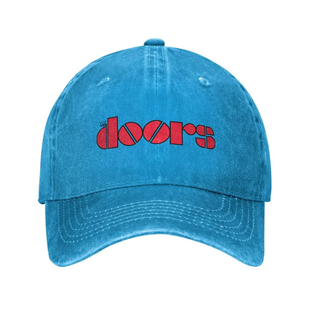 The Doors Band Logo Unisex Style Baseball Cap Jim Morrisons Distressed Denim Caps Hat Vintage Adjustable Fit Snapback Cap