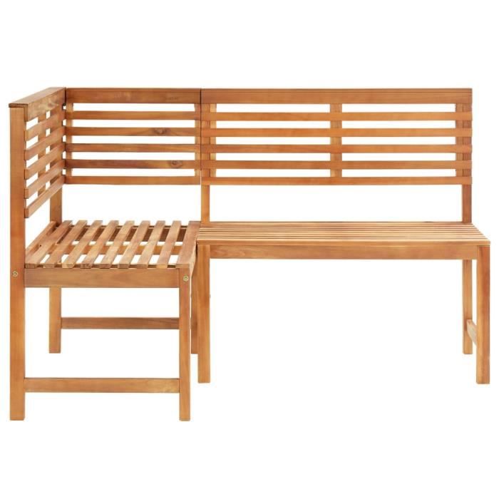 Banc d'angle - vidaXL - 140 cm - Bois d'acacia massif - 3 personnes - Extérieur