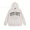 Mens Oversized Zip-Up Hooded Sweatshirt Casual Streetwear Cotton Pullover Fall