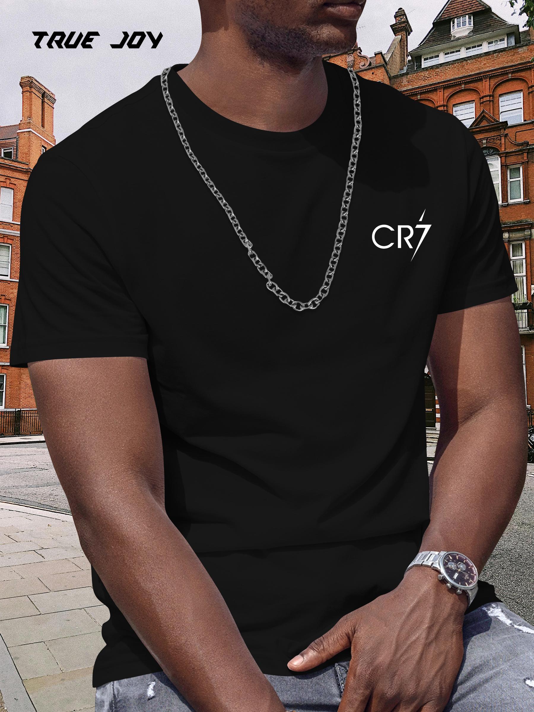 

CR7 Print Black T-shirt - Casual Crew Neck XXXL