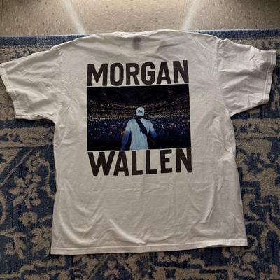 Morgan Wallen Tee from Concert In 2023 White  All Size AHN01274 Unisex T-Shirt
