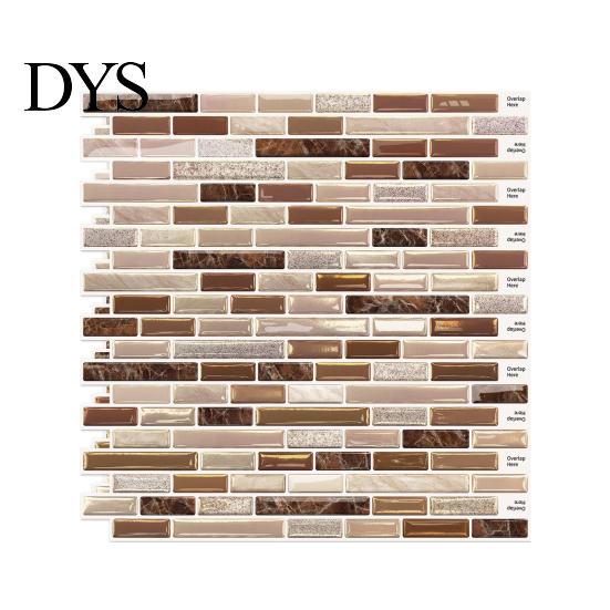Self-adhesive Mosaic Wall Tiles 3D Gel Faux Stickers, Easy Peel & Stick Backsplash Tile Background Decoration Vintage Brick Wallpaper for Kitchen,